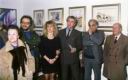 L'artista ad una mostra con i giornalisti Augusto Giordano e Mara Ferloni.